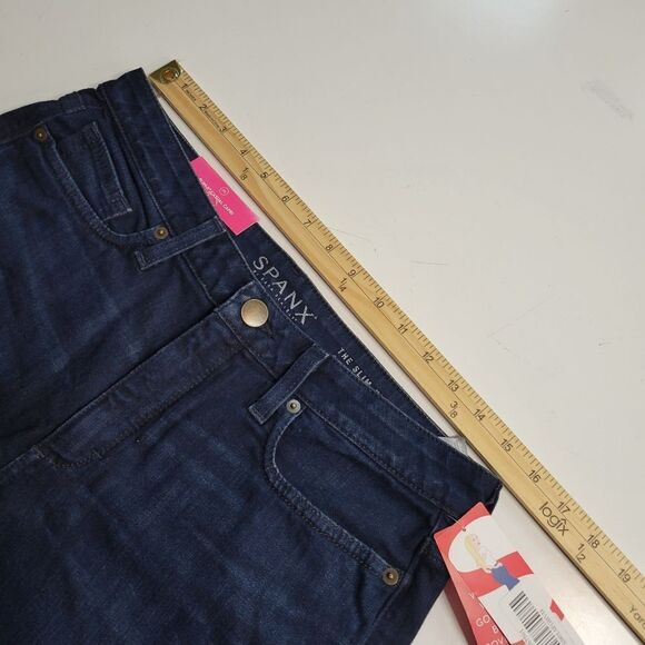 NEW SPANX 29 SLIM X ANKLE CAPRI CROPPED DARK WASH SLIMMING JEANS NWT - Picture 5 of 12